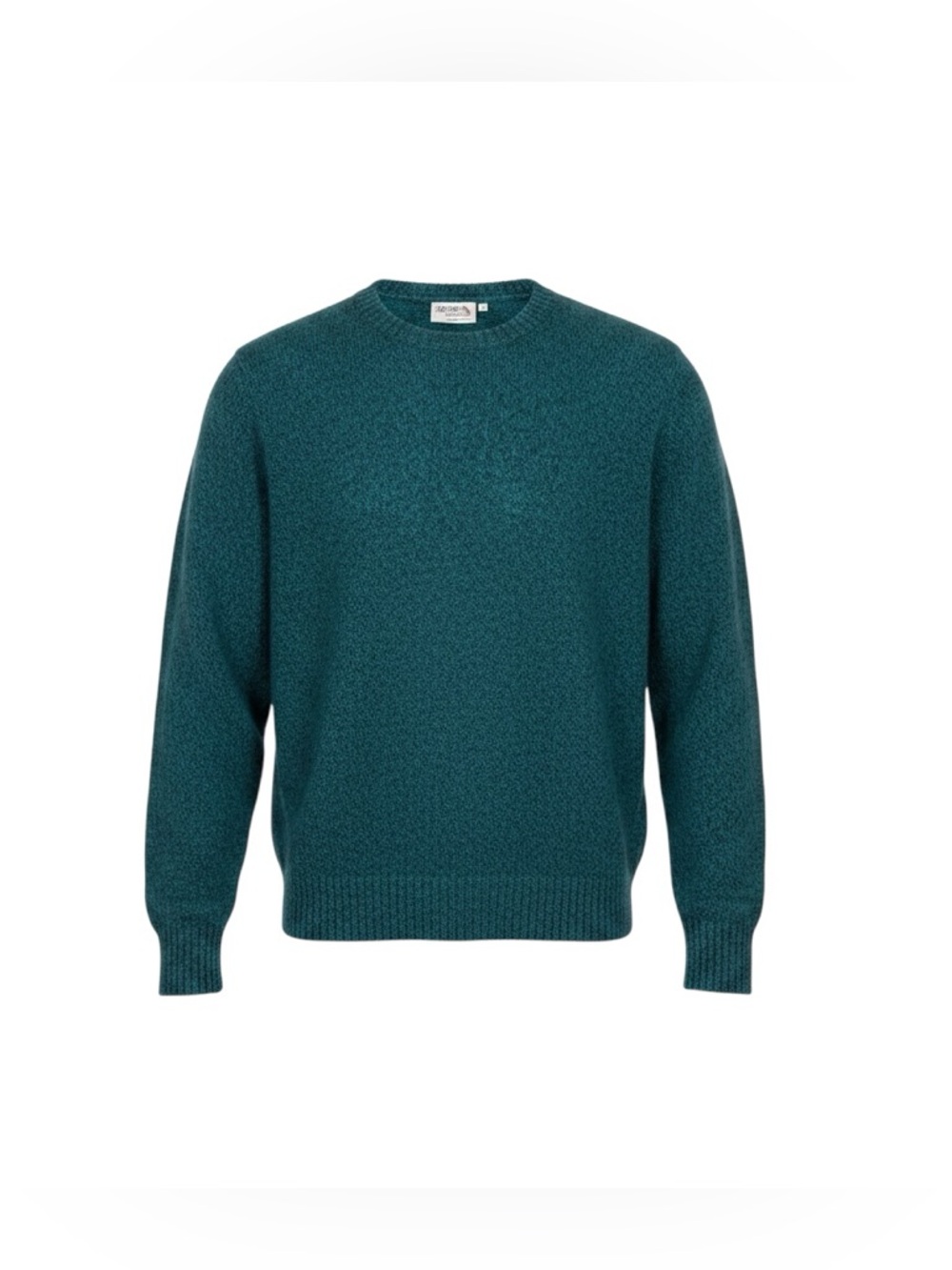 Vtg The Fox Collection Sweater Men Lg Green Wool Blend Knit Retro Crew Neck Golf